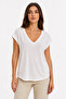 Women's V-Neck White Short Sleeve T-Shirt