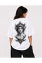 Stoneborn Unisex White 100% Cotton Oversize Printed T-Shirt