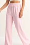 Women's Shawl Detailed Elastic Waist Loose Trousers Bottom Top Modal Pink White Set - 6
