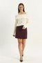 Women's Boat Neck Button Detailed Knitwear Cream Sweater - 3