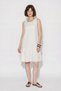 Women's Scallop Embroidered Lined Pocket Detailed Skirted Ruffle Muslin White Dress - 4