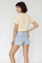 Women's Bead Stone Embroidered Dragonfly Patterned Comfortable Fit t Shirt Yellow - 6