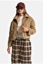 Women's Milk Coffee W6-57 Belt Length Teddy Fabric Jacket Coat - 7