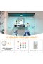 lunhung Glass Display Cabinet 4-Shelf with LED Lights and Lock,2 Doors Curio Cabinets Display Case Storage Cabinet,Glass Floor Standing Bookshelf for Living Room 32" W x 14" D x 64" H (Black) - 8