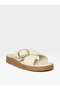 1360 Daily Buckle Poly Sole Comfortable Genuine Leather Slippers - 2