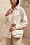 Serna Beige Matte Leather Women's Shoulder Bag - 3