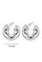 Silver Color Thick Curved Hoop Earrings - 6