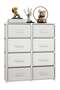 8-Drawer Fabric Dresser, Double-Row 5-Tier Storage Cabinet Organizer for Bedroom & Living Room, Sturdy Steel Frame with Easy-Pull Fabric Bins (White)