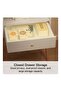White Bedside Table, Modern Simple Wooden Nightstand, Bedroom Storage Night Table with Drawers, Suitable for Bedroom, Living Room, Study Room (Double Drawer) - 6
