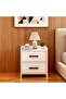 40*40*60cm Nightstand Bedside Table Side Table Wooden Sofa End Storage Cabinet with 2 Drawers for Living Room and Bedroom White - 3