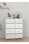 8-Drawer Fabric Dresser, Double-Row 5-Tier Storage Cabinet Organizer for Bedroom & Living Room, Sturdy Steel Frame with Easy-Pull Fabric Bins (White) - 2