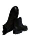 Black Color Laceless Genuine Leather Men's Boots - 2
