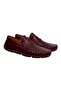 Burgundy Color Laceless Genuine Leather Men's Shoes