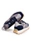 Dark Blue Color Lace-Up Genuine Leather Men's Shoes - 3