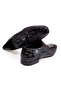 Black Color Laceless Genuine Leather Men's Shoes - 2