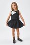 Le Mabelle Girls Organza Bow Detailed Blouse and Balloon Skirt Set Black