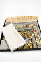 Lined Prayer Rug Set with Tulip Pattern – Crystal Prayer Beads and Special Gift Box with Bamboo Cover - 3
