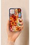 حافظة سيليكون بنمط زهرة الزنبق البرتقالي متوافقة مع هاتف iPhone 11 Pro Max