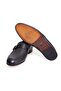 Black Color Laceless Genuine Leather Men's Shoes - 3