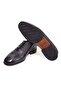 Black Color Lace-Up Genuine Leather Men's Shoes - 3