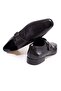 Black Color Laceless Genuine Leather Leather Sole Men's Shoes - 2