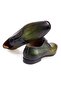 Green Color Lace-Up Genuine Leather Men's Shoes - 2