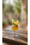 Set of 3 Double-Necked Plain Glass Soft Drink Glasses - Modern Design Cold Drink