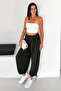 Women's Elastic Waist, Drawstring Cuffs, Loose Shalwar Trousers - 4