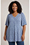 Plus Size Floral Patterned Comfortable Stretchy T-Shirt / Tee Shirt