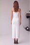 Women's Rope Strap Square Neck Viscose Long Basic Dress White - 7