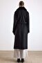 Oversize Detachable Fur Low Sleeve Coat Black 3178 - 7