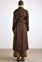 Removable Scarf Water-Repellent Trench Coat Brown 6887 - 7
