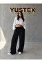 2-Piece Women's Wide-Leg Sweatpants (Black and Grey) Comfortable Fit with Pockets and Drawstring Waist - 4