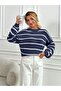 Striped Women's Oversize Knitwear Sweater - 2