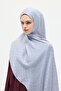 Italian Jacquard Shawl Checkerboard Pattern - Silver - 2