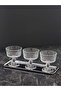 Silver Doa 3-Piece Glass Bowl Set with Tray, Breakfast, Snack, and Sauce Serving Dishes with Baton Tray, 4 Pieces