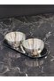 Stainless Steel Mehran Silver Tray, Sauce Bowl and Snack Bowl Presentation Set - 3 Pieces - 3