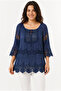 Women's Floral Embroidered Sequined Silk Fabric Blouse