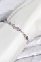 Brass Silver Color Pink and Purple Zircon Stone Flower Model Women's Bracelet - 2