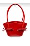 Women's Red Bow Detailed Leather Hand and Shoulder Bag
