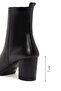 Women's Black Zippered Thick Heeled Leather Boots Wf410011Dv - 5