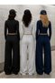 Opportunity Product 3-Pack Black Gray Navy Blue Women's High Waist Pocket Sweatpants - 2
