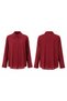Merwish Stone Detail Cotton Shirt 1653 Claret Red - 4