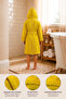 Children's Bathrobe Yellow - Plain - 100% Cotton - 3