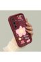 Samsung Galaxy A35 Compatible Case Camera Protective Flower Pattern Burgundy Dear Couple Silicone Phone Case - 2