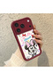 iPhone 17/18 Pro Max Compatible Case Camera Protector Minnie Pattern Claret Red Loving Couple Silicone Phone Case - 3