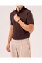 Italian Style Slim Fit Men's Italian Collar Short-Sleeved Knitwear T-Shirt Brown T20044-03 - 3