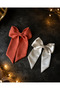 Set of 2 Large Bowknot Automatic Hair Clips for Women and Children, Patterned Solid Color Hair Clips