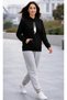 Hooded Tracksuit 2-Piece Combination Winter Shardooned Flow Mark Printed Women's / Girls' Model