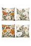 Colorful Flowers Patterned 4-Piece Throw Pillow Cover Set - 3